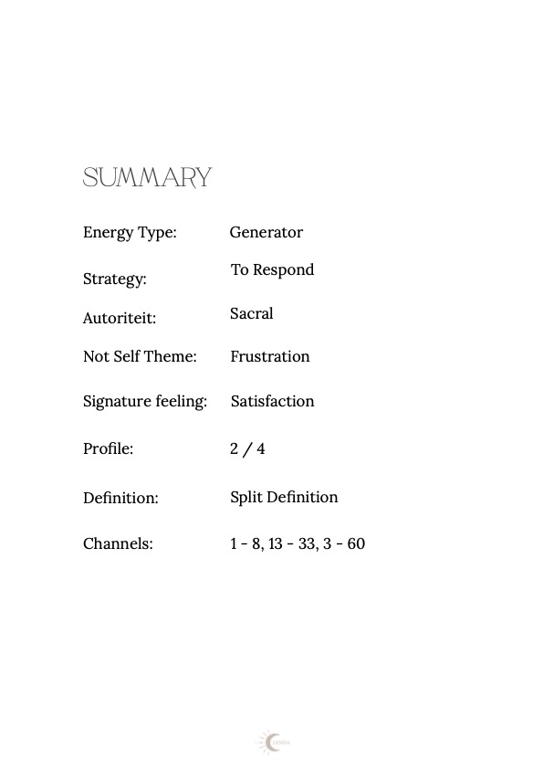Guide page: summary of your design